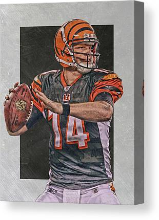 Andy Dalton Cincinnati Bengals Art Joe Hamilton Canvas Print