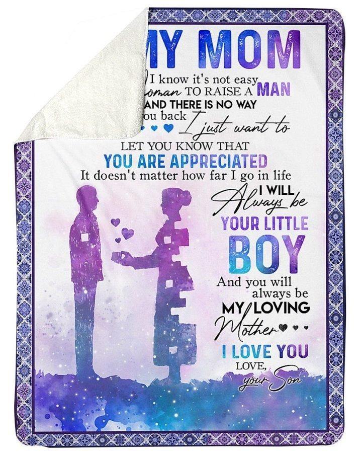 [Personalized Name] I Know It’S Not Easy Son Gift For Mom –  Gift For Mommy, Gift For Home Decor, Gift For Family  – Fleece Blanket