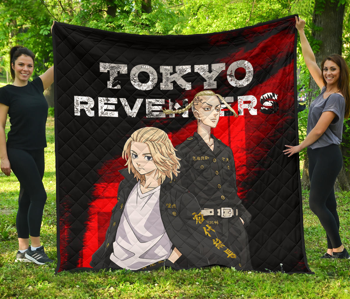 Tokyo Revengers Anime Mikey And Draken No Emotional Face Premium Quilt Blanket