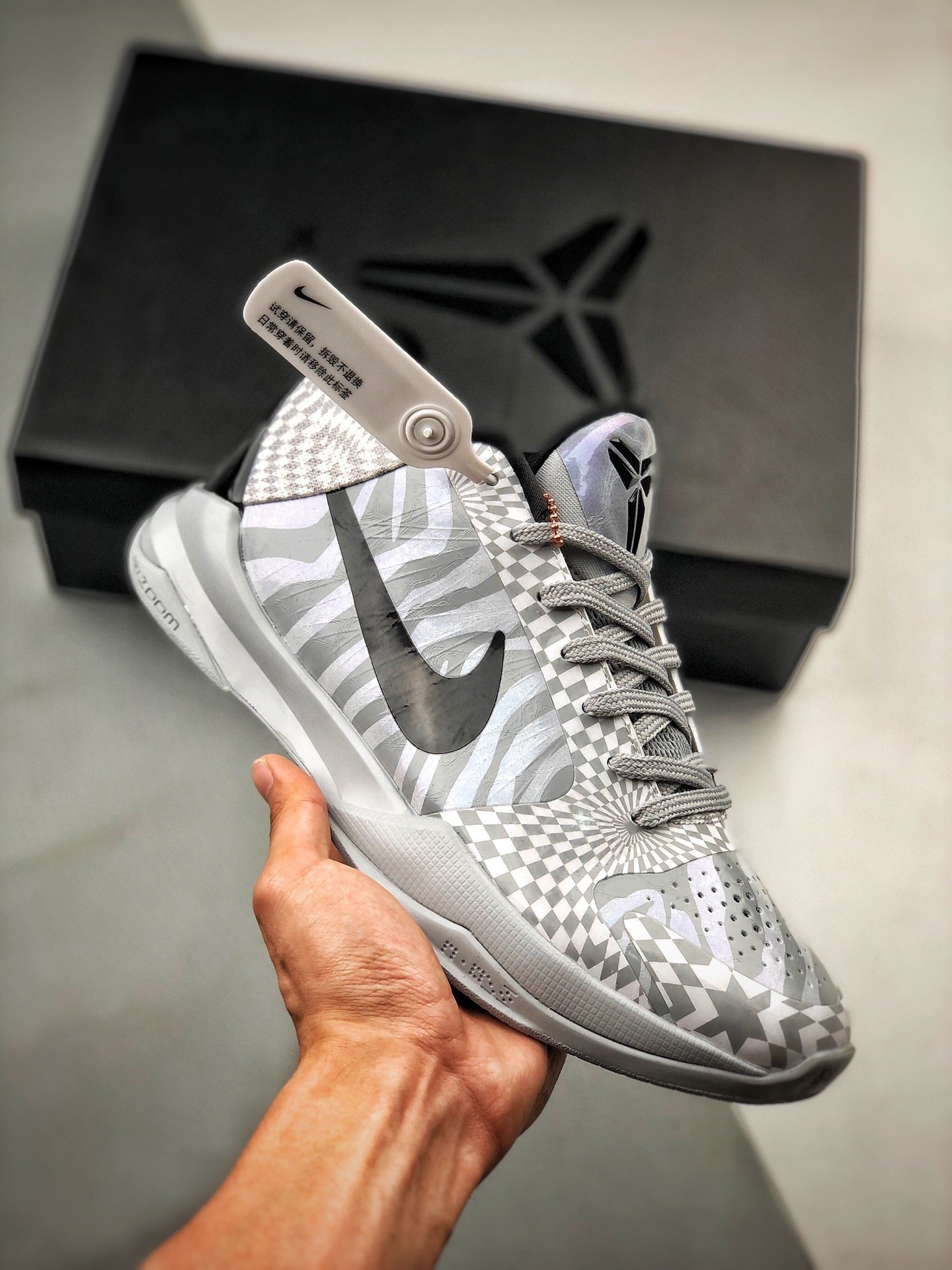 Nike Zoom Kobe 5 Protro GreyWhite-Black 5338376