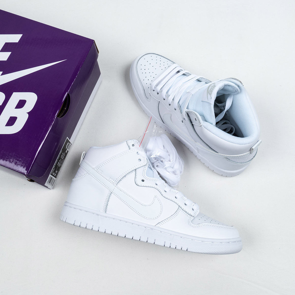 Nike SB Dunk High Pro WhiteWhite-Light Base Grey 5339150