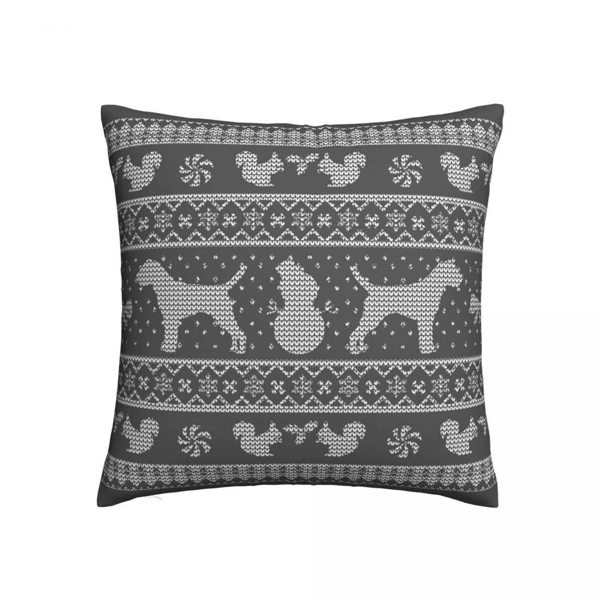 Ugly Christmas Sweater Dog Edition Square Pillowcase Cushion Cover Cute Zip Home Decorative Polyester Pillow Case for Home Simpl alx