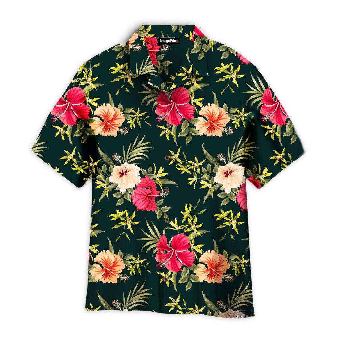 Hibicus Orchid Flower Tropical Aloha Hawaii Shirts For Men Women Ha23883