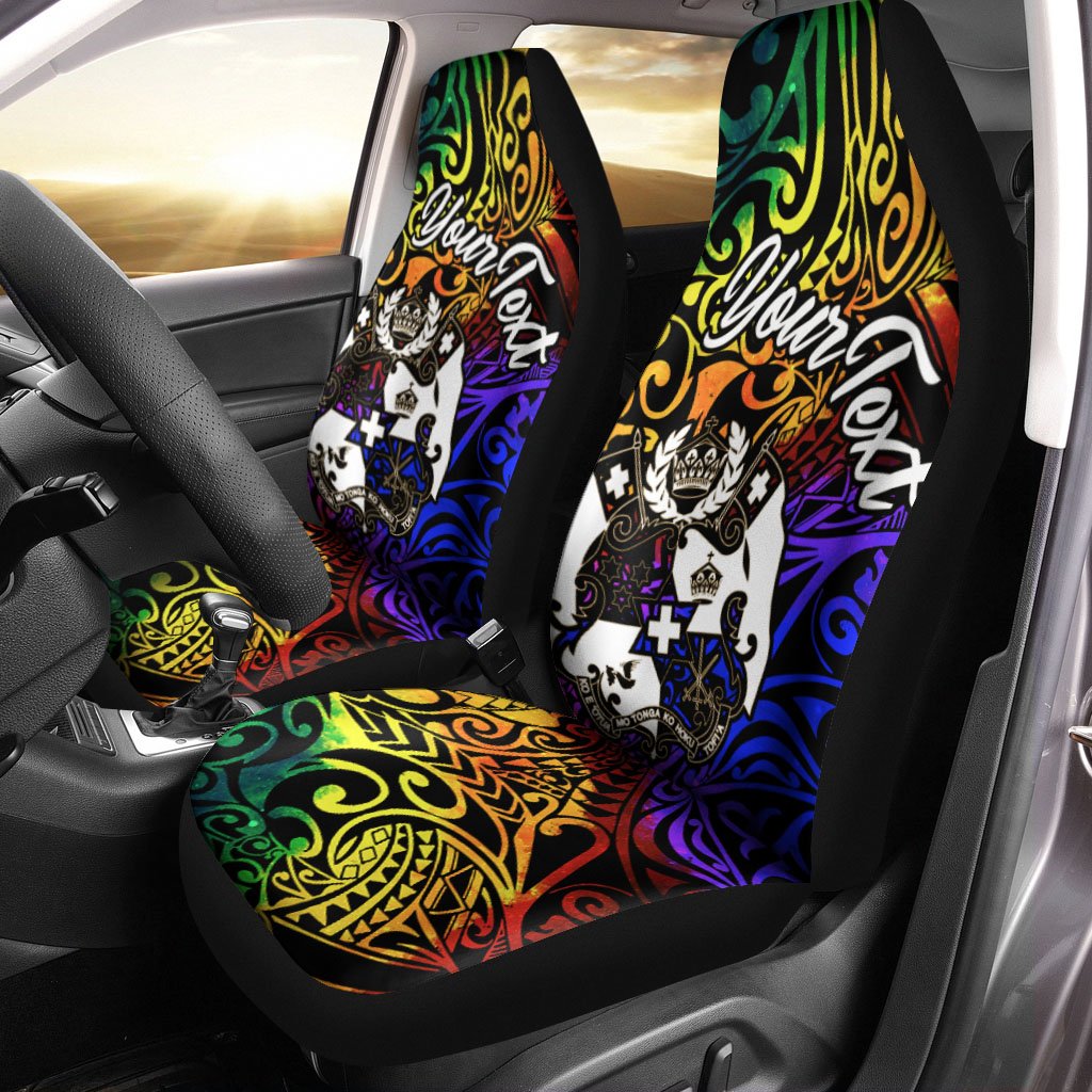 Tonga Custom Personalised Car Seat Covers – Rainbow Polynesian Pattern – BN11