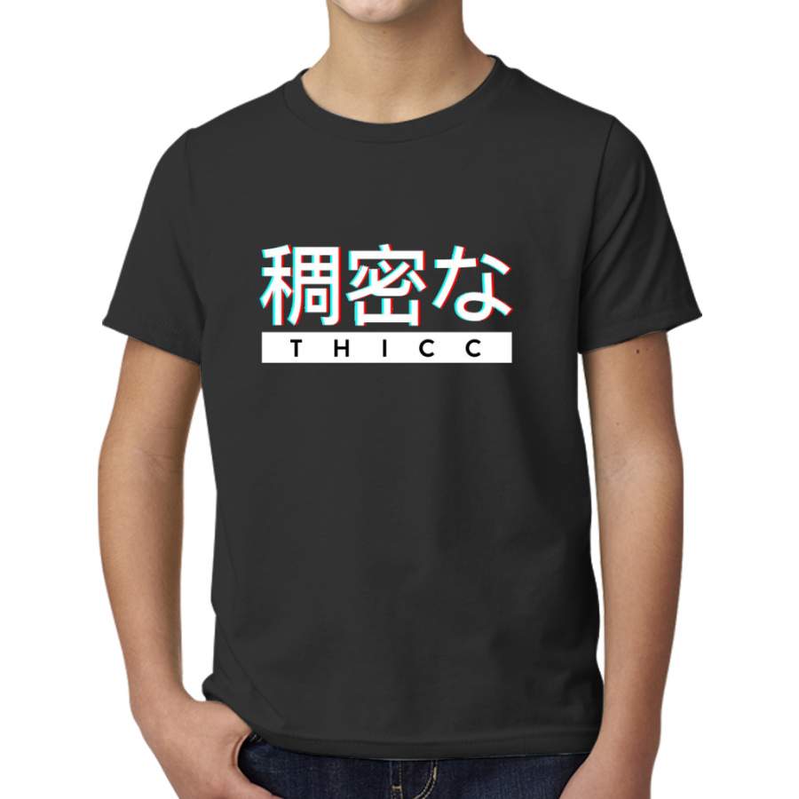 Aesthetic Japanese “THICC” Logo Young T-Shirt