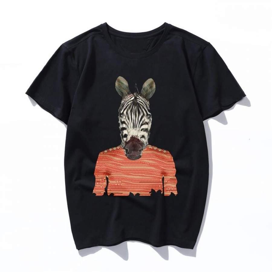 charlie zebra T-shirt women 2019 New Short sleeve Pullovers Pure cotton round neck casual loose men clothes