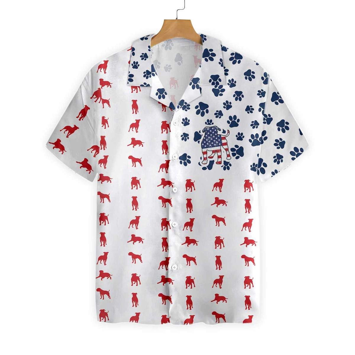 Bulldogs American Flag Hawaii Shirt For Summer Hawaii Dog Lover Shirts Ha23536