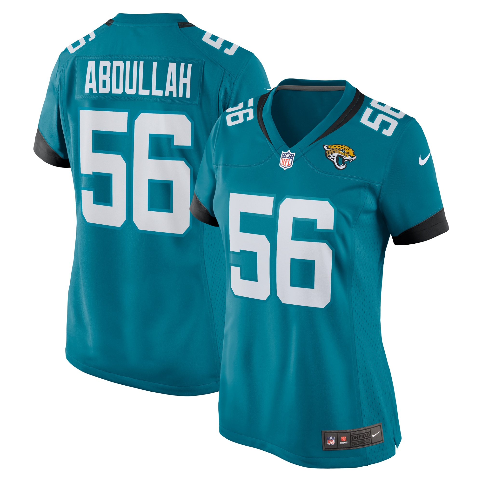 Yasir Abdullah Jacksonville Jaguars Women's Team Game Jersey – Teal