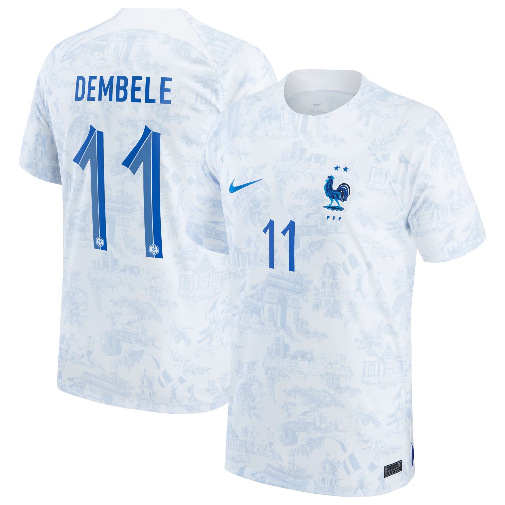 Ousmane Dembele France National Team 2022/23 Replica Away Jersey – White