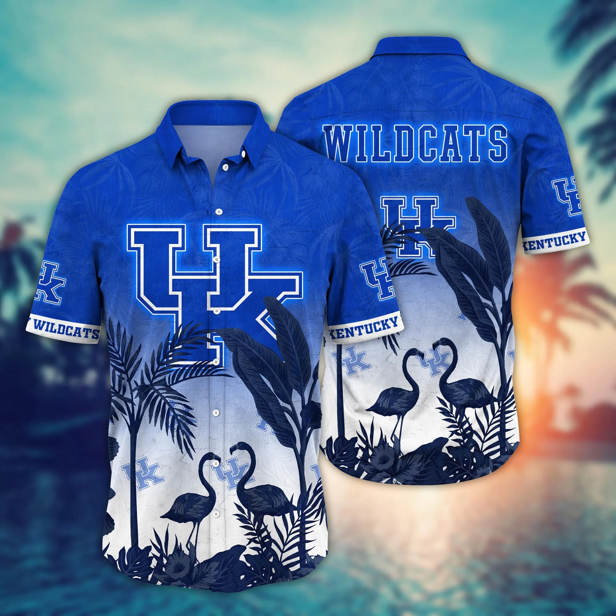 Kentucky Wildcats NCCA Hawaiian Shirt Warm Nightstime Aloha Shirt