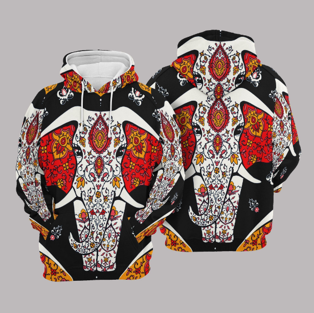 Indian Elephants Pullover Unisex Hoodie Bt01