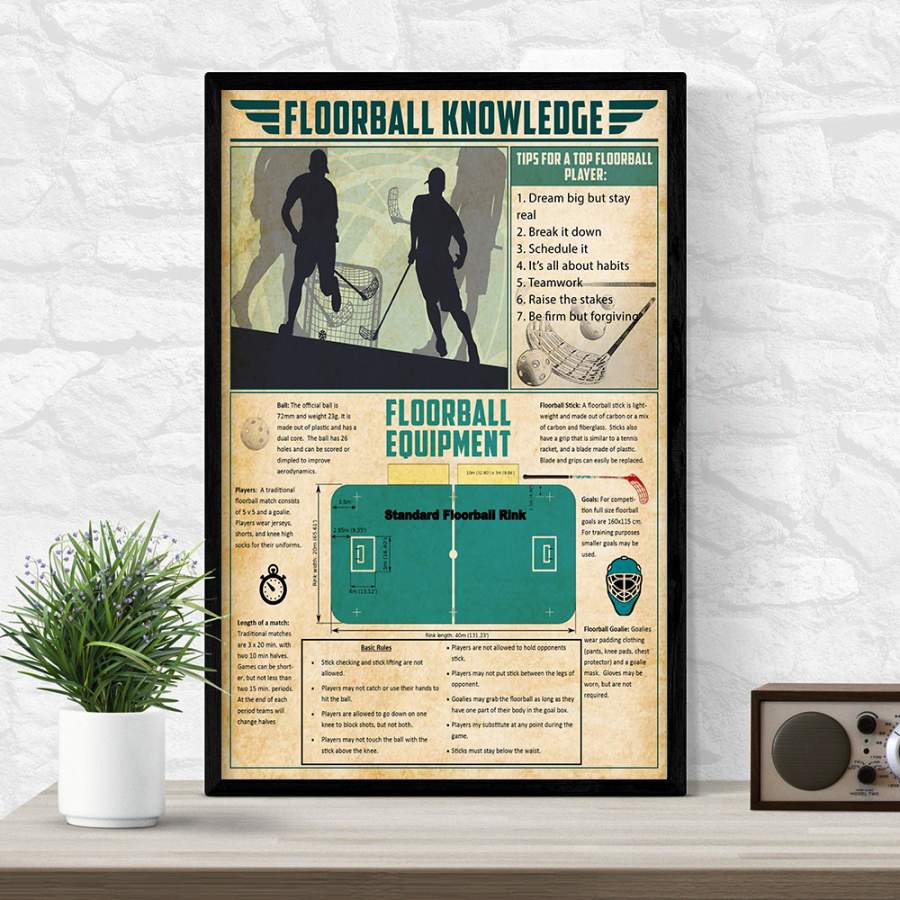 Wozoro Unframed Poster Floorball Knowledge Size 11×17, 16×24, 24×36 inch