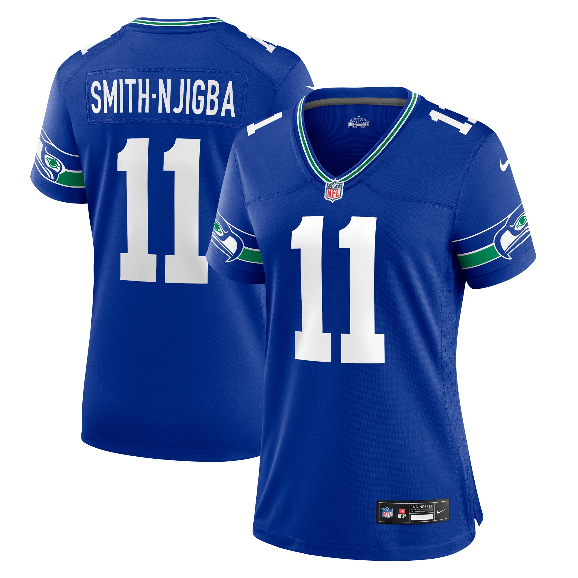 Jaxon Smith-Njigba Seattle Seahawks Women's Throwback Player Game Jersey – Royal