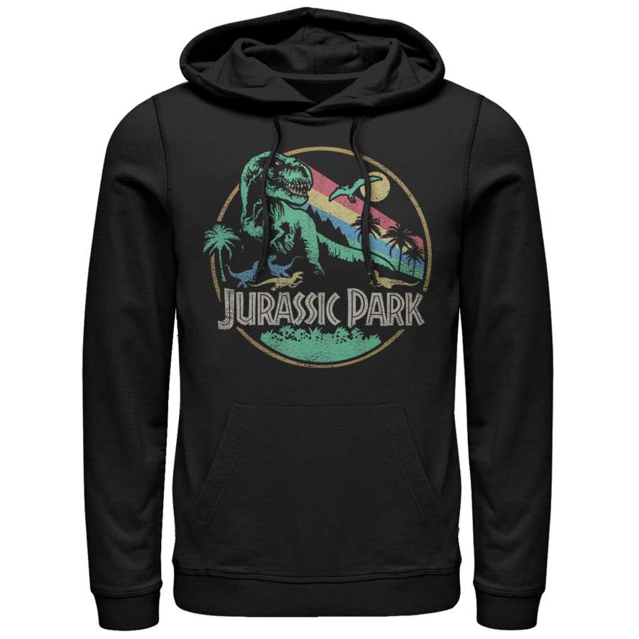 Jurassic Park Men’s Rainbow Emblem Lightweight Hoodie