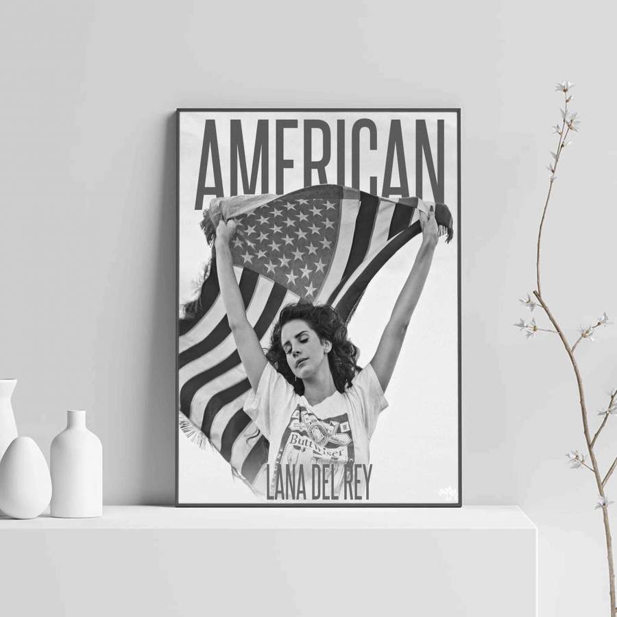 Lana Del Rey American Flag Poster Poster Art Design