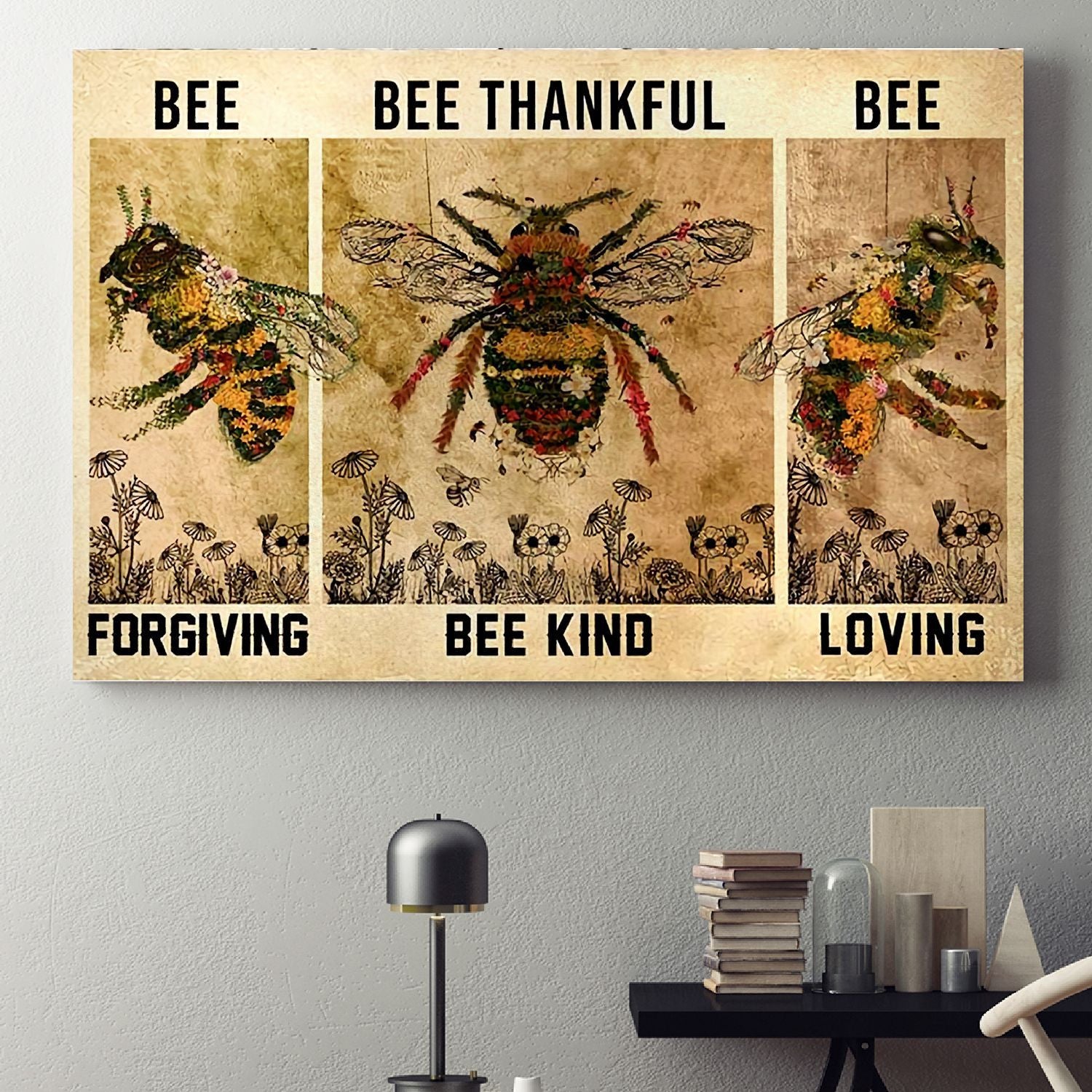 Bee Forgiving Poster – Bee Kind Canvas Home Décor Birthday Christmas Gifts For Men Women – Gigo Smart