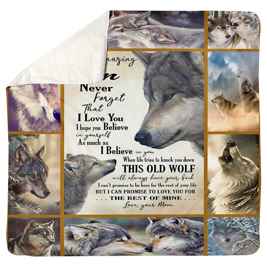 Wolf To My Son Love You Sherpa Blanket