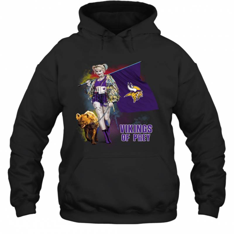 Harley Quinn flag Minnesota Vikings Of Prey Hoodie