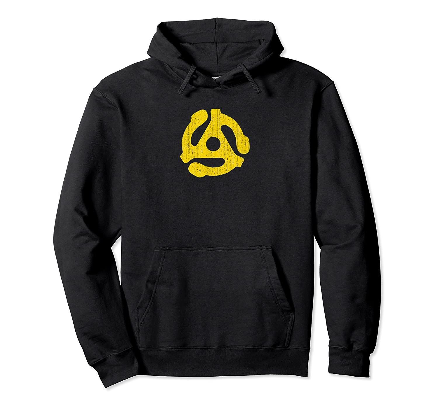 45 RPM Record Adapter Vintage Turntable Yellow Rough Pullover Hoodie, T-Shirt, Sweatshirt