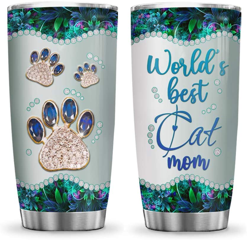 Wold’S Best Cat Mom 20Oz Stainless Steel Tumbler, Cat Mom, Cat Lovers Stainless Steel Tumbler