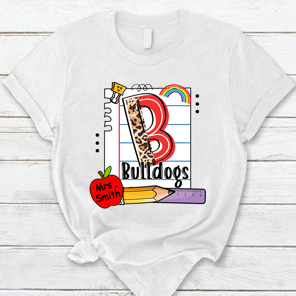 Personalized Bulldogs  School Mascot Lined Paper Shirt Ph99 Pa00