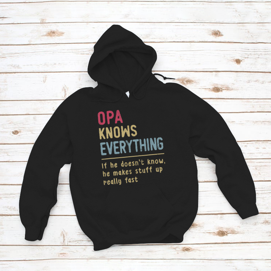 Mens Opa Know Everything Grandpa Gift Tshirt