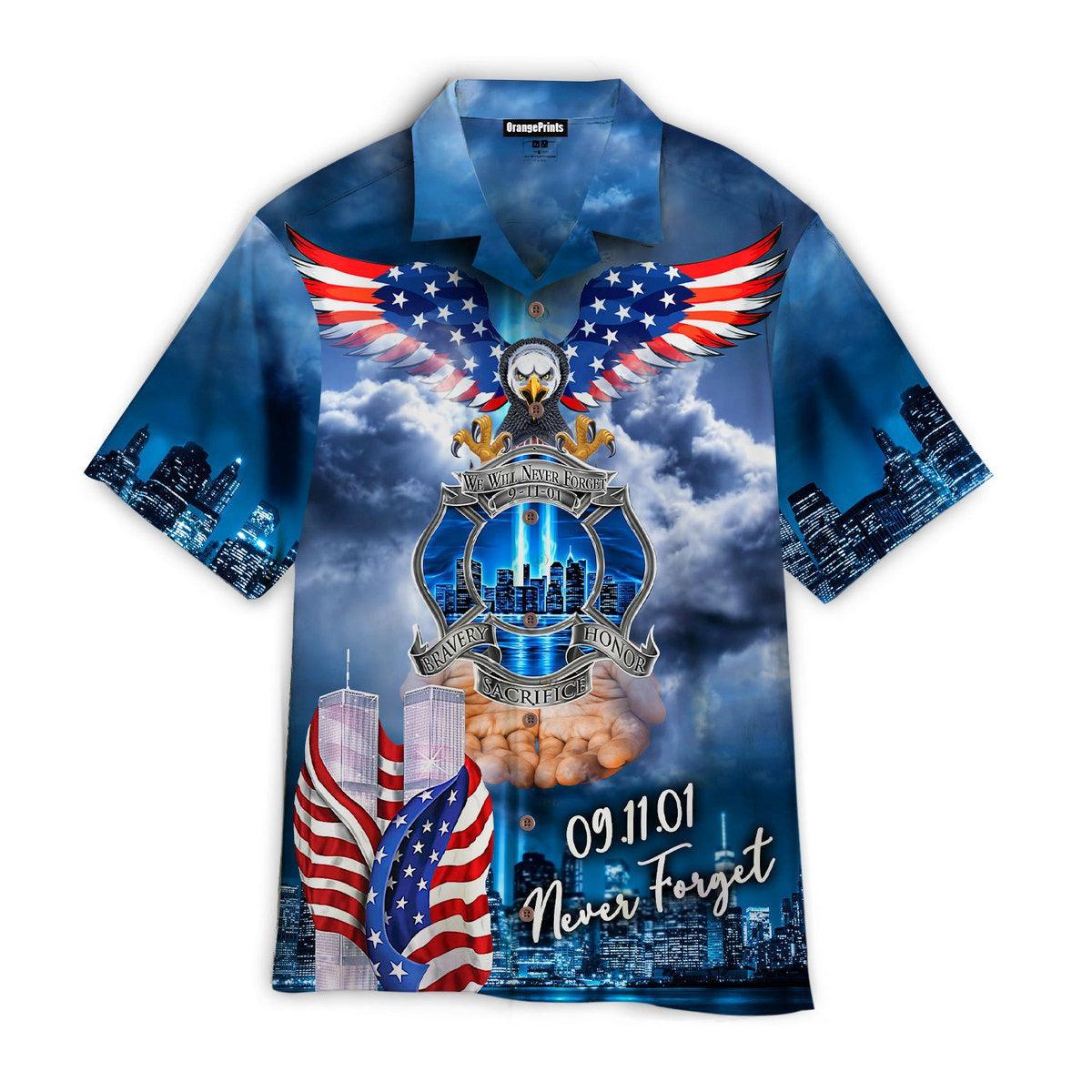 Patriotic Eagle Never Forget 911 Day Aloha Hawaii Shirts For Men Women Ha8716