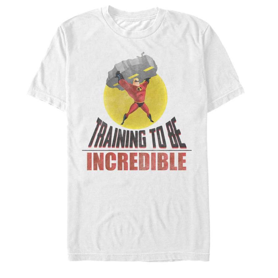 The Incredibles Men’s Training to Be Incredible  T Shirt White