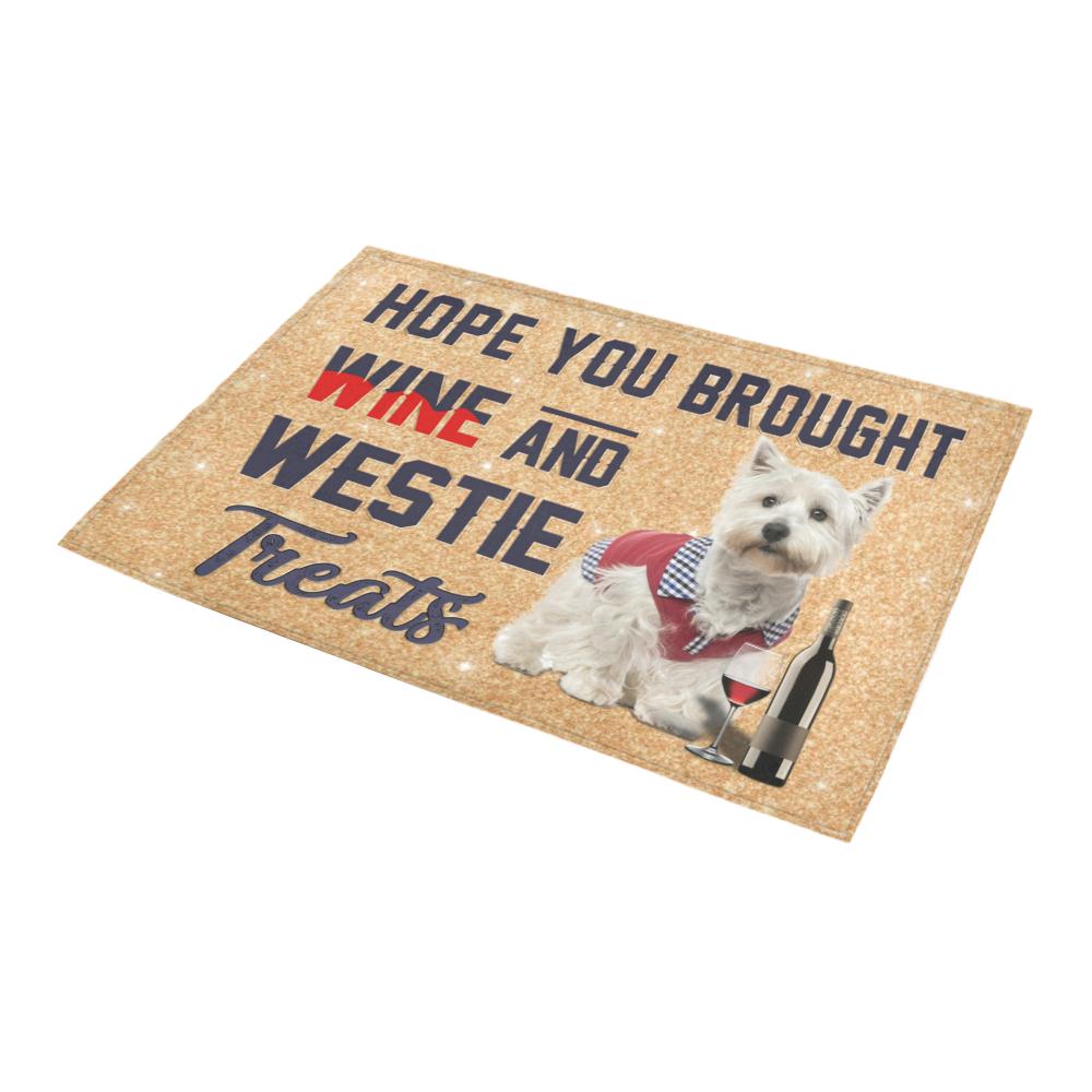 Westie And Wine Doormat Indoor And Outdoor Mat Entrance Rug Sweet Home Decor Housewarming Gift Gift For Friend Family Stem Feminist