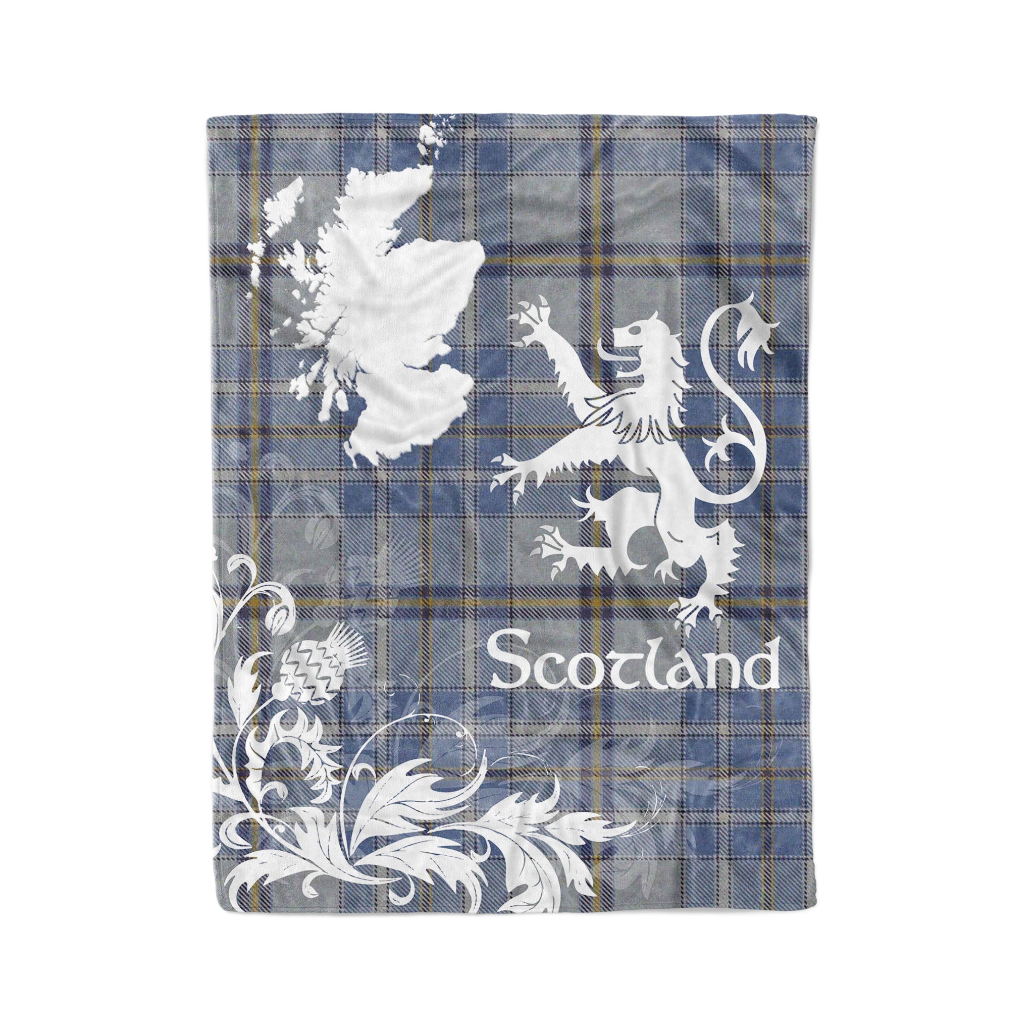 Tartan Plaid Fleece Blanket Tartan Blanket Thistle And Lion Scottish Clan Tweedie Plaid Blanket