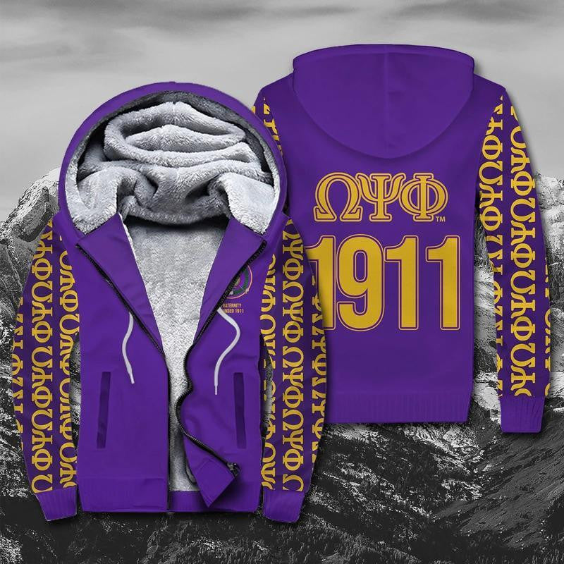 Fraternity Hoodie – Omega Psi Phi Fraternity Founded 1911 Sherpa Hoodie