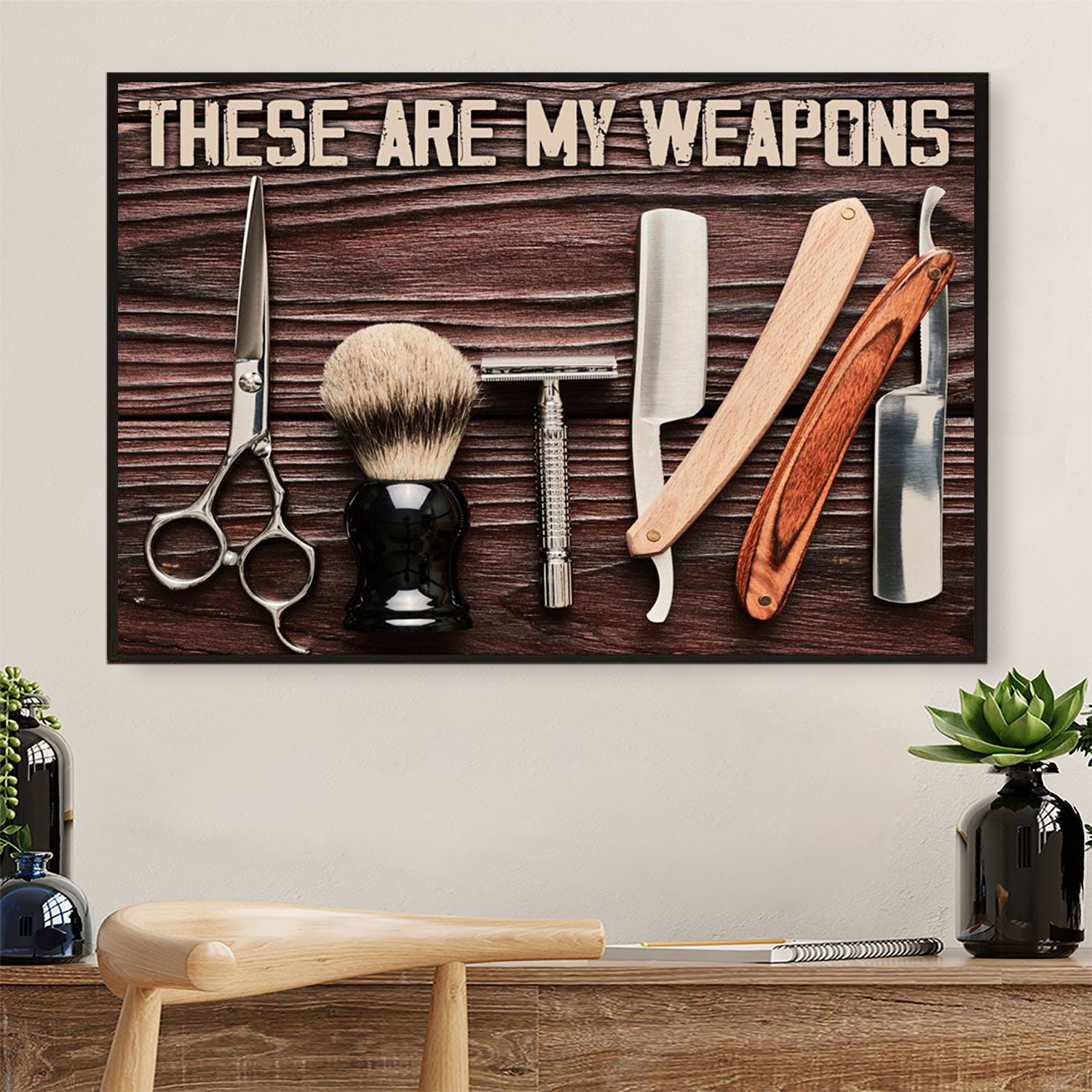 These Are My Weapons – Hairdresser Canvas Wall Art | Home Décor Gift For Hairstylists