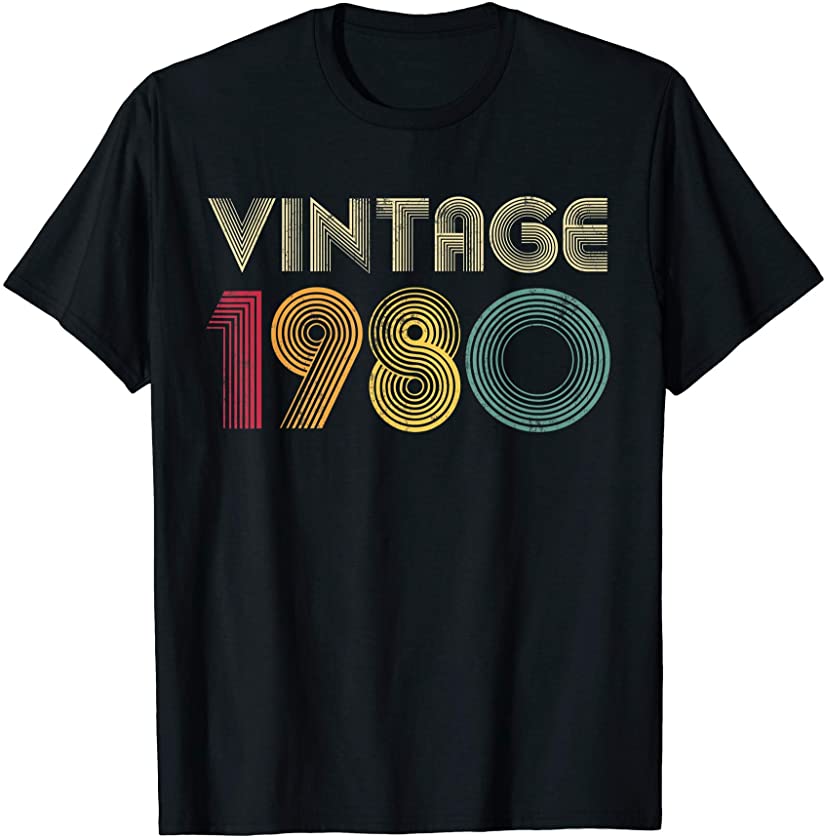 1980 41st Birthday Gift Vintage Retro Men Women 41 Years Old T-Shirt