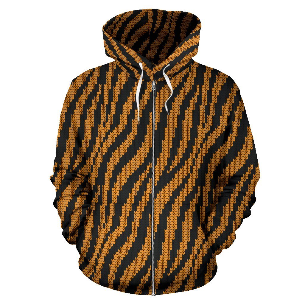 Tiger Knit Skin Zip Up Hoodie