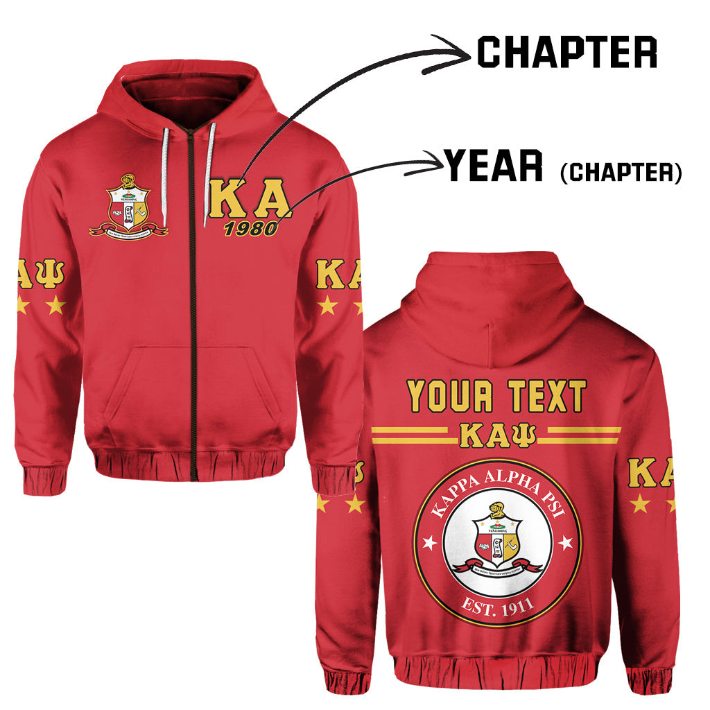 New (Custom Personalised) Kappa Alpha Psi   Zip Hoodie Lt13