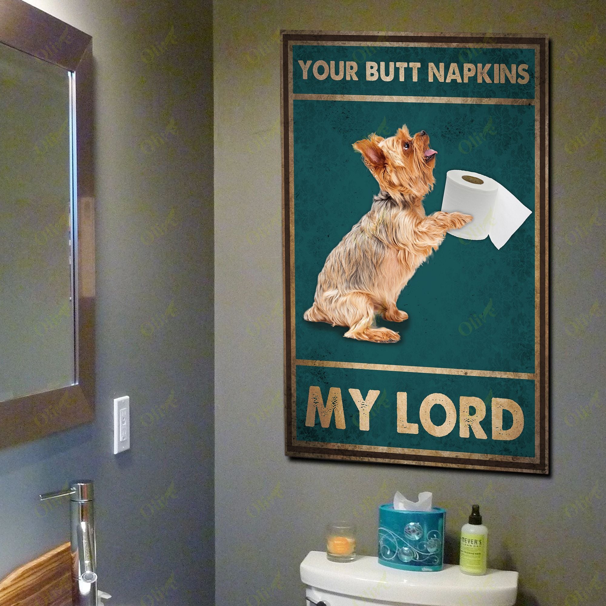 Yorkshire Terrier – Your Butt Napkins Canvas Wall Art Home Decor