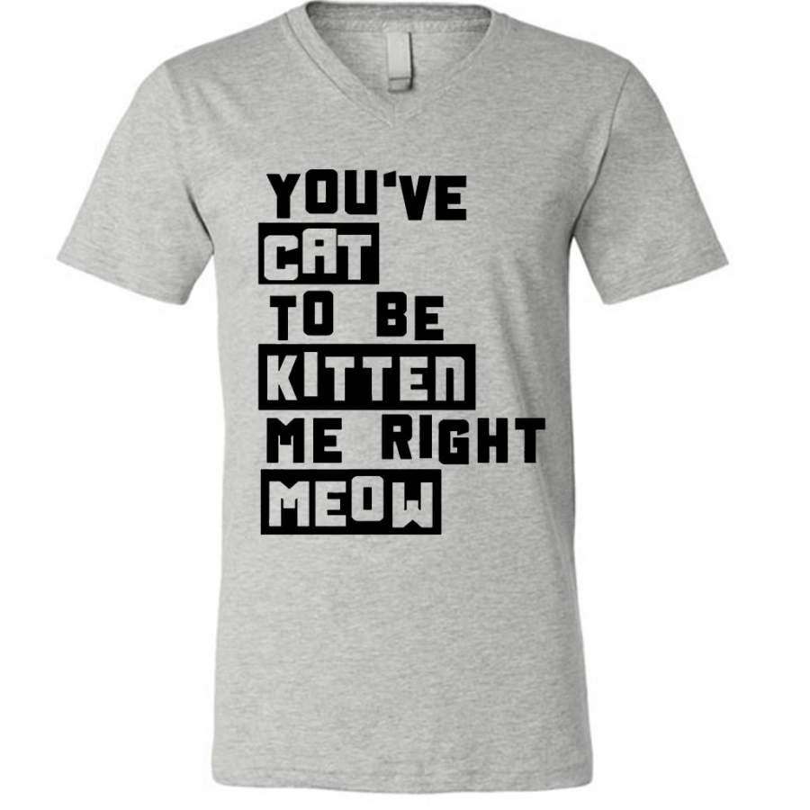 You’ve Cat To e Kitten Me Right Meow W – Canvas Unisex V-Neck Shirt