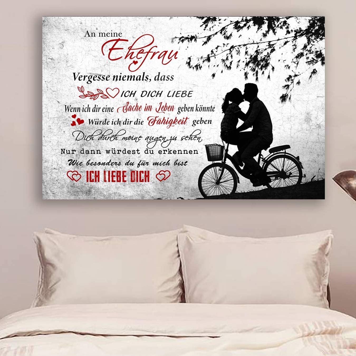 Poster for Room Aesthetic -Command Strips Wall Decor – Hn09 Family Poster – Husband to Wife-Never Forget That I Love You-German