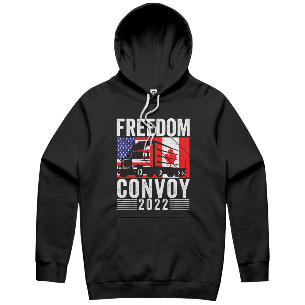 Freedom Convoy 2022 American Canadian Flag Hoodie