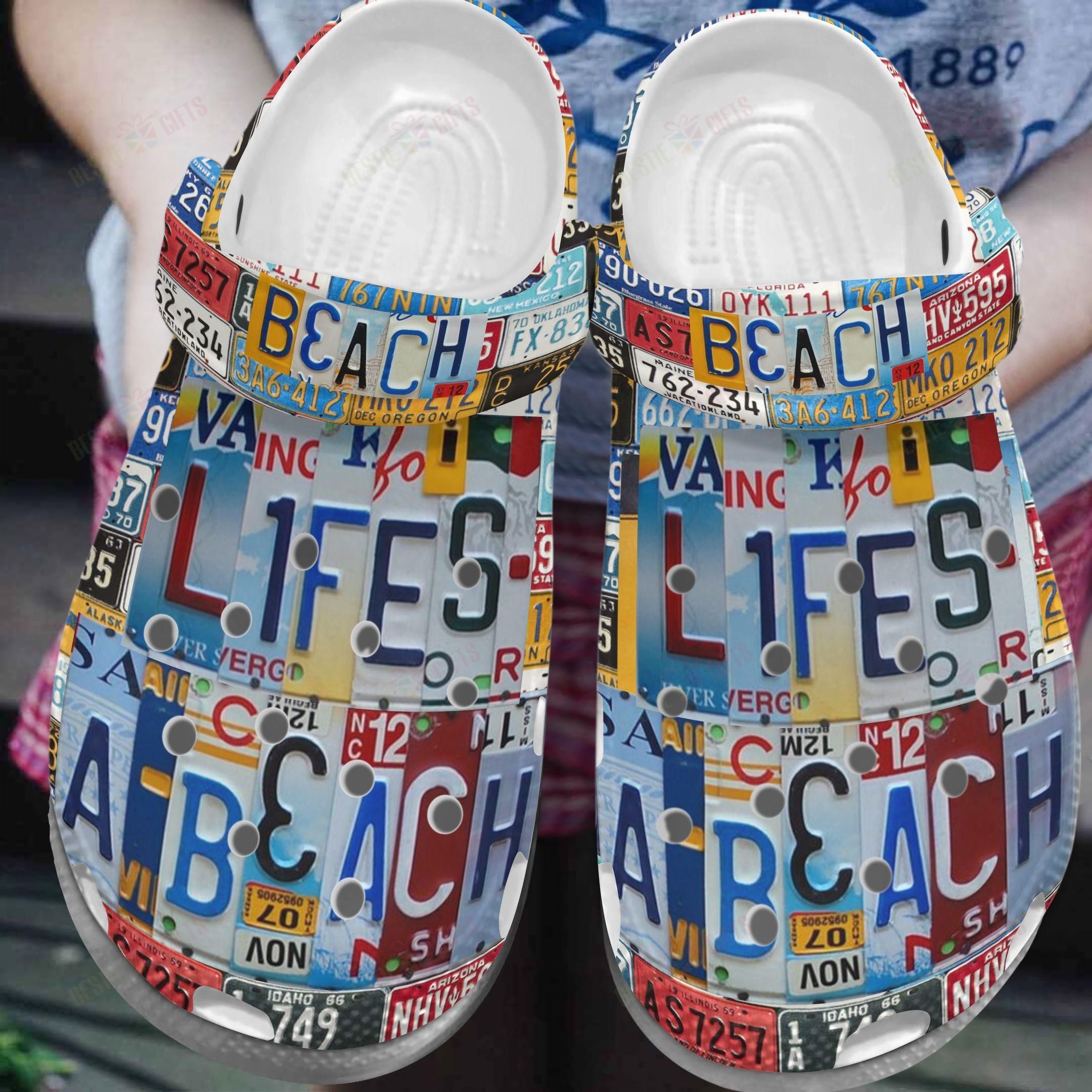 Beach Crocs Classic Clog Whitesole Life Is A Beach Shoes