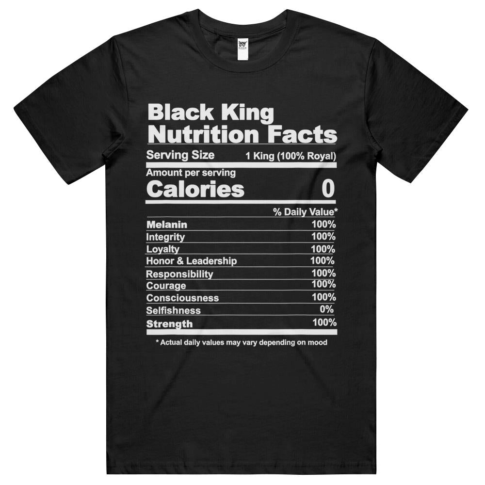 Nutritional Facts Shirt, Nutritional Facts T Shirt, Black King Nutrition Facts Shirt, Black King Nutritional Facts, Black King T Shirts