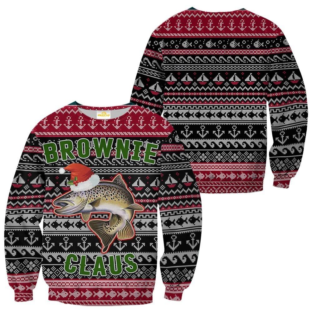 Brownie Claus Fishing Ugly Christmas Sweater | Unisex | Adult | Us3034