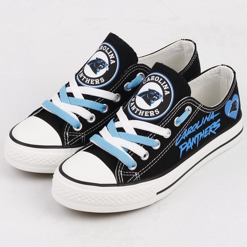 Carolina Panthers Canvas Shoes Black Shoes Style#1