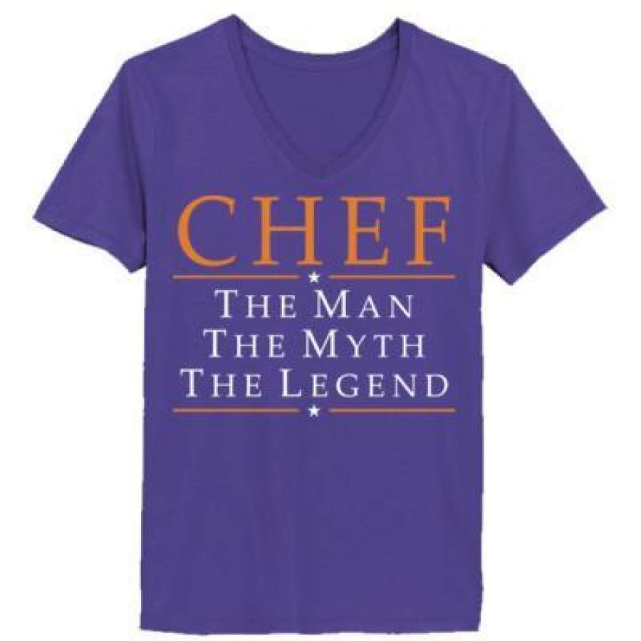 AGR Chef The Man The Myth The Legend – Ladies’ V-Neck T-Shirt