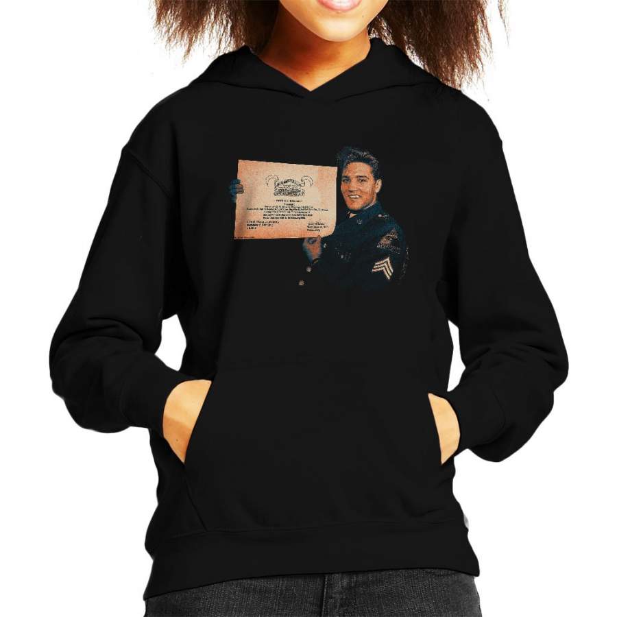 Elvis Presley US Army Certificate Kid’s Hooded Sweatshirt