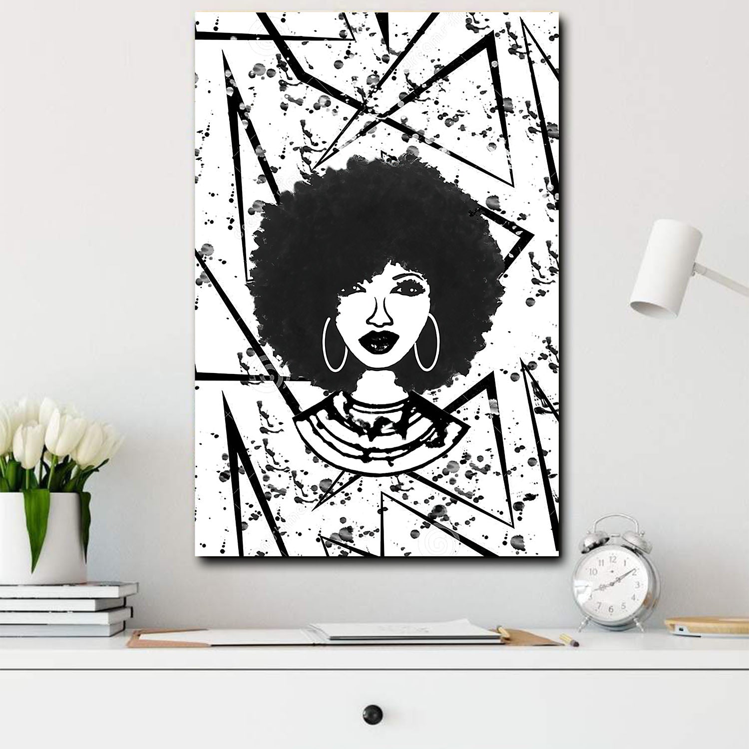 African American Art Canvass African Woman Black And White African ...