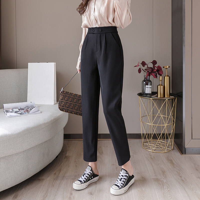 yitimoky new harem pants New 2020 fashion high waist suit pants office lady elegant fashion black female casual trousers alx