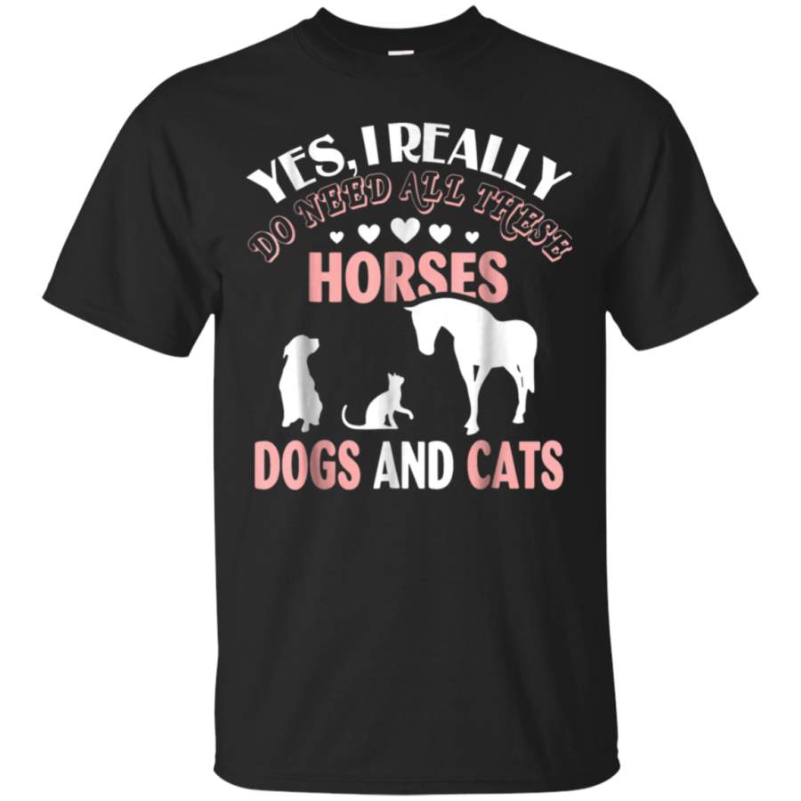 AGR Animal Horses Dogs And Cats T-Shirt