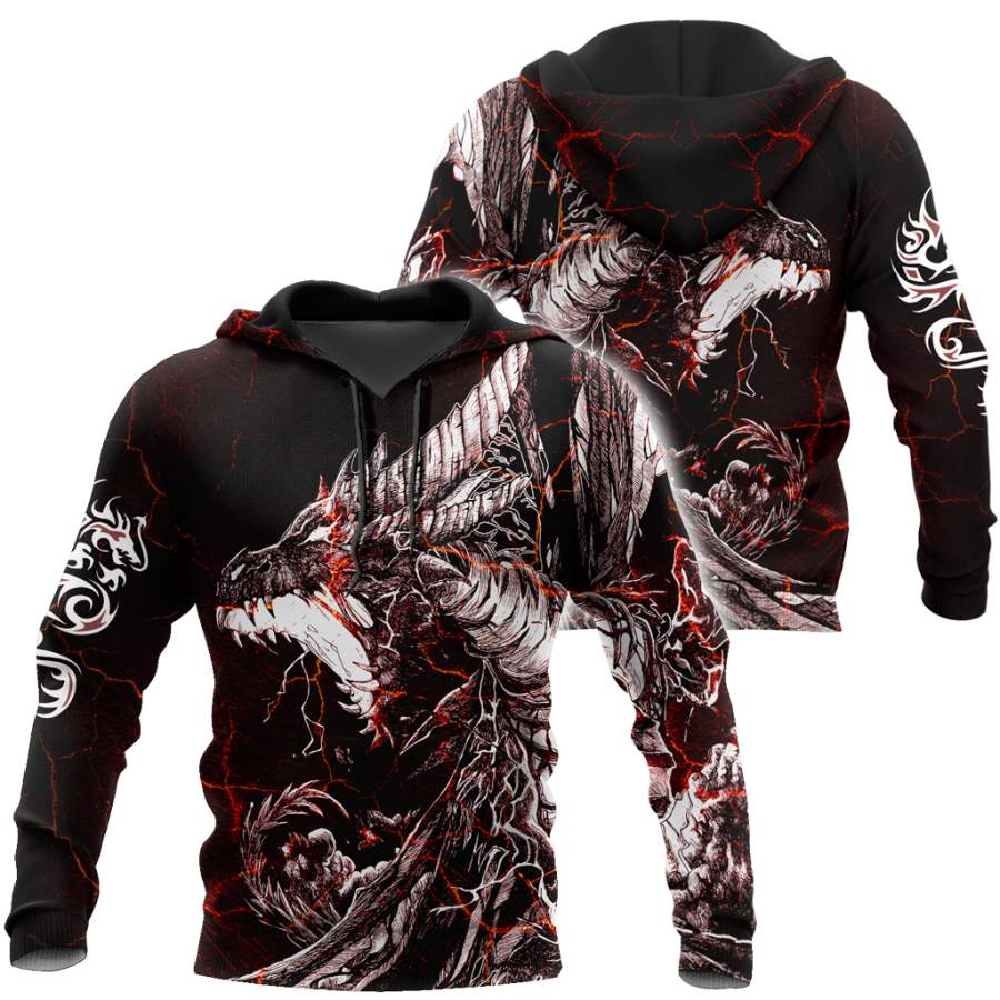 Red Black Tattoo  Dragon Hoodie T Shirt For Men and Women HAC190502-NM