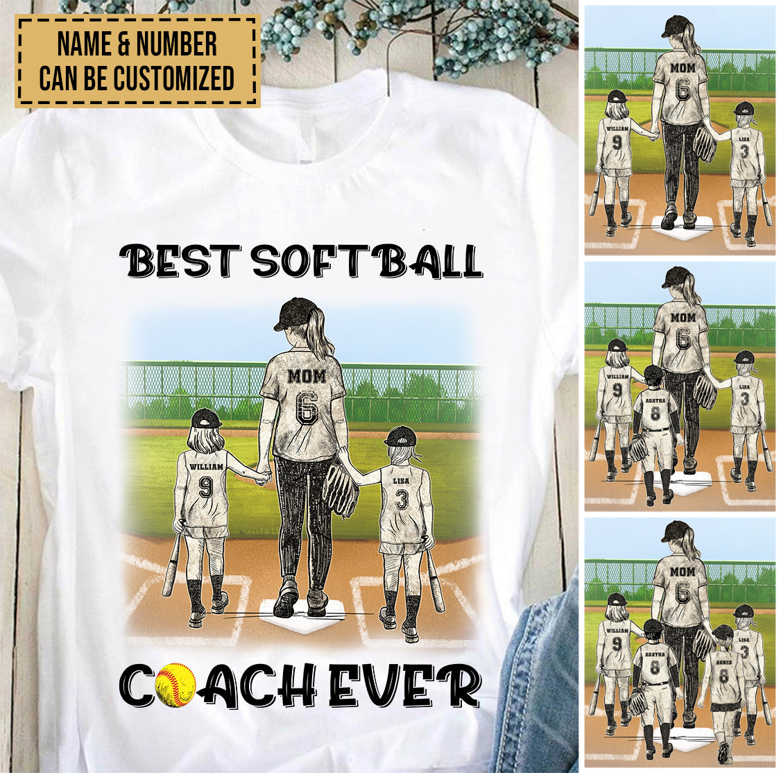 Personalized Shirt Best Softball Coach Ever Custom Gift